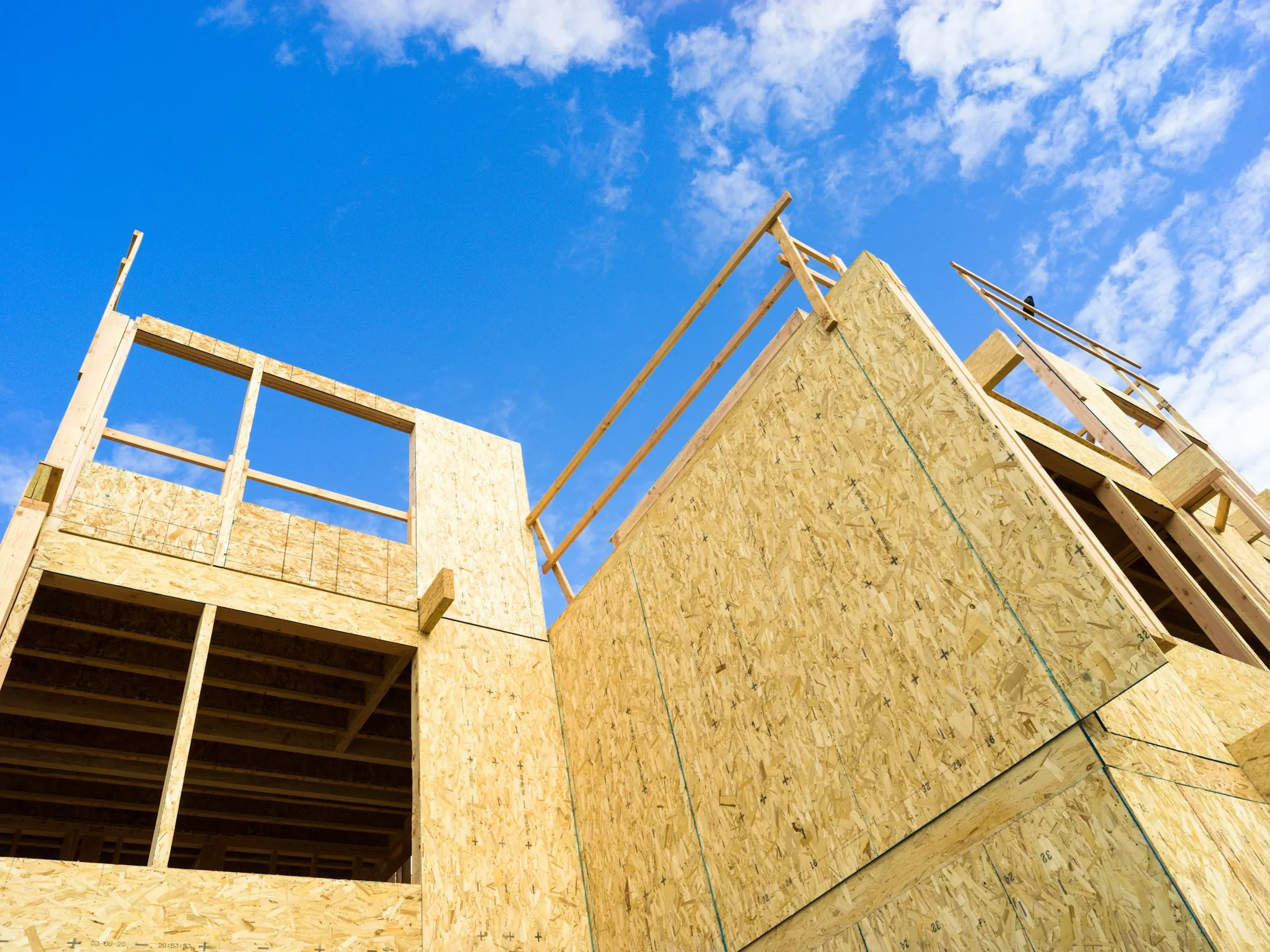 Framing work during a home renovation