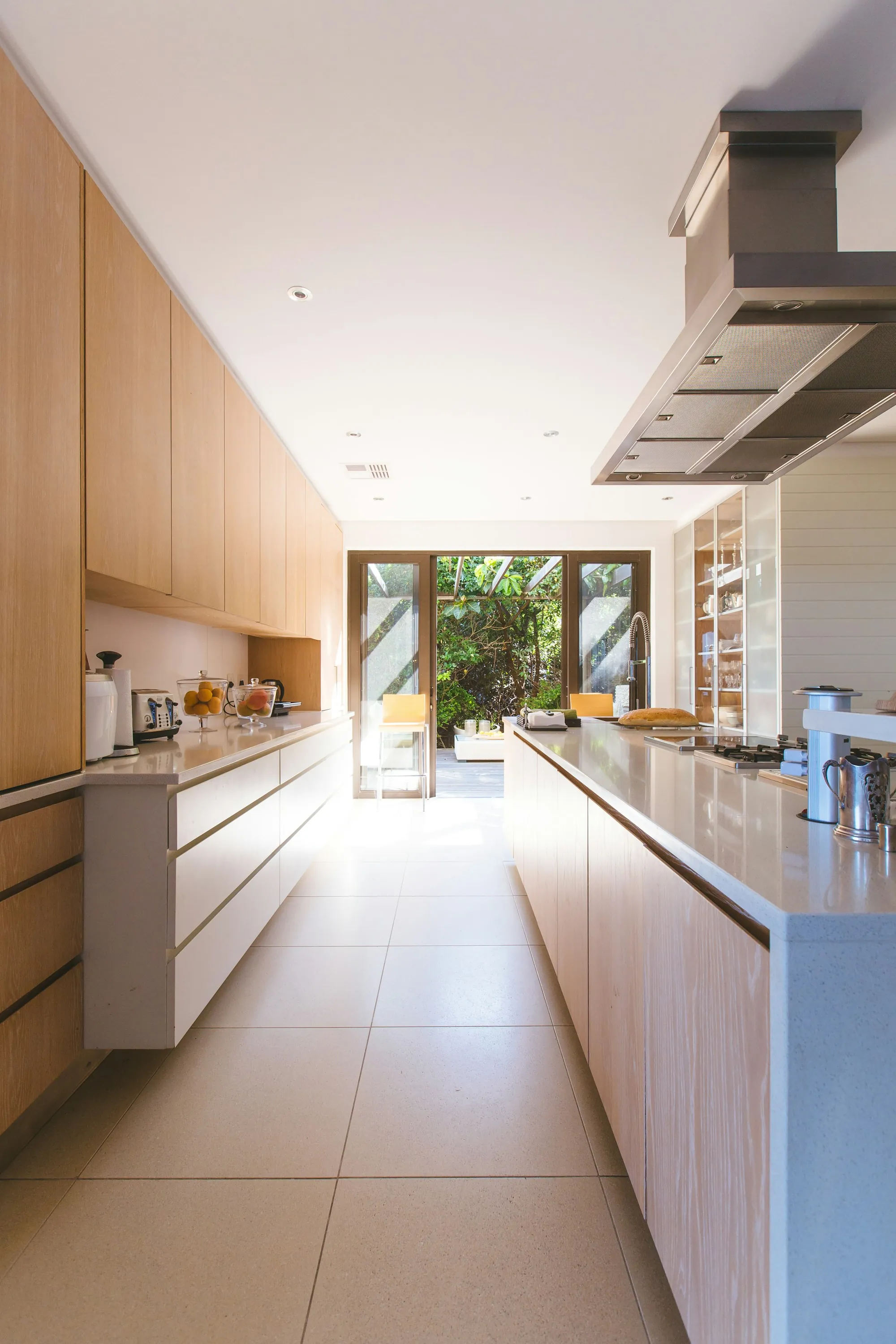 Remodeled kitchen with new cabinets and counters