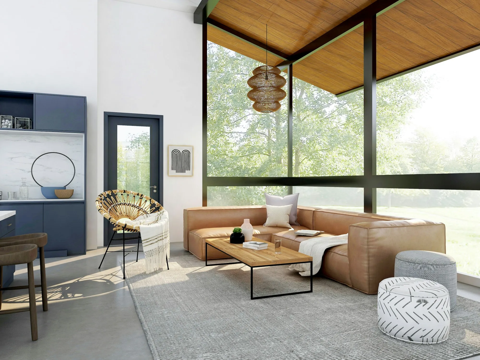 Finished interior of a remodeled home